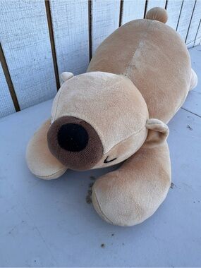 Daiso Tan sleepy Bear Stuffed Animal - Soft Kids Toy